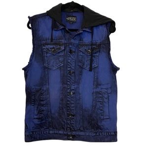 RUDE Denim Blue/Black Hooded Vest